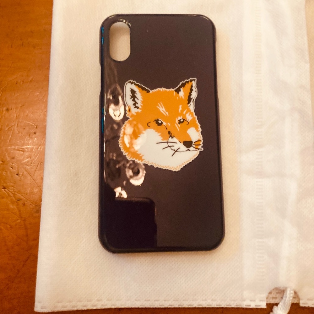 Maison Kitsune Paris high shine navy with fox logo iPhone cover great condition